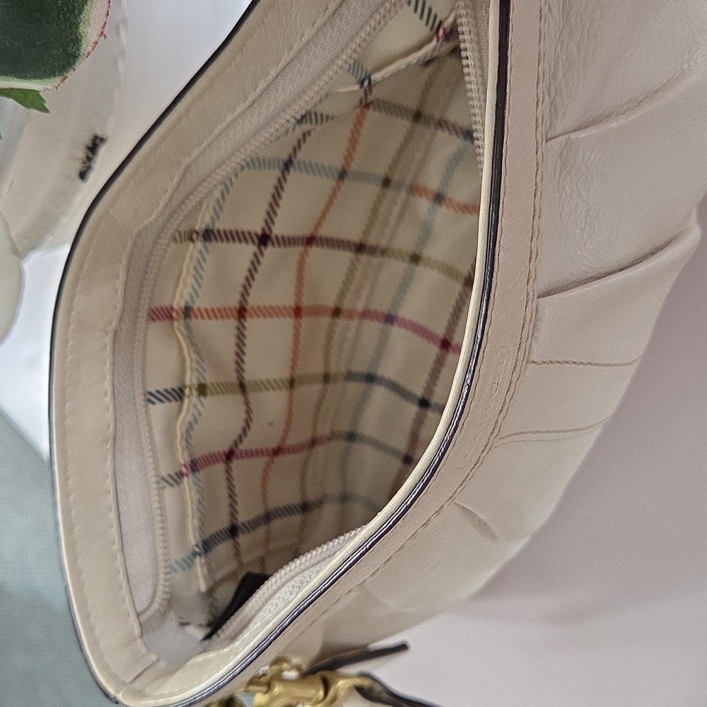 COACH Bone Tattersall Pleated Wristlet - Picture 3 of 12